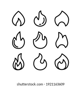 icono de fuego o logotipo símbolo de signo aislado ilustración vectorial - Colección de iconos vectoriales de estilo negro de alta calidad
