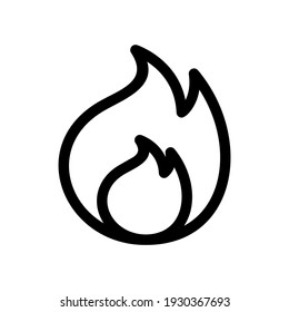 icono de fuego o logotipo símbolo de signo aislado ilustración vectorial - iconos vectoriales de estilo negro de alta calidad
