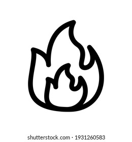 Feuersymbol oder Logo einzeln auf Zeichen, Vektorgrafik - hochwertige Vektorsymbole mit schwarzem Hintergrund
