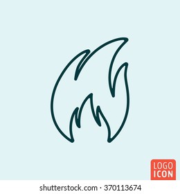 Fire Icon logo line flat design. Vector illustration.