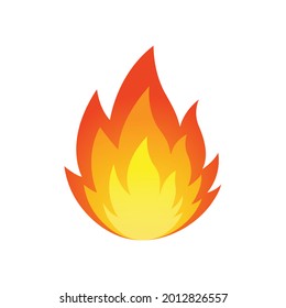 Feuersymbol, Feuerlogo, Vektorgrafik des Brandes einzeln auf weißem Hintergrund.