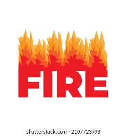 Ilustración vectorial del logotipo del icono de fuego con rojo y amarillo