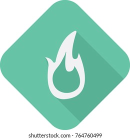 fire icon with long shadow