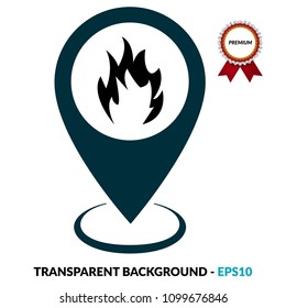 fire icon and map pointer