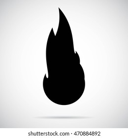 Fire icon on background. Vector art.