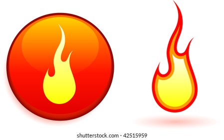 fire icon on a button