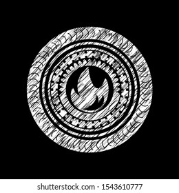 fire icon on chalkboard, vector illustration, pretty design