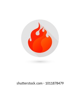 Fire icon on grey background. Vector illustration, eps 10.