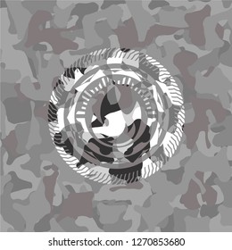 fire icon on grey camo pattern