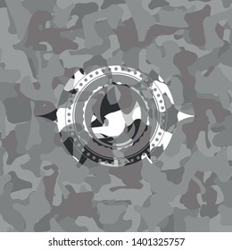 fire icon on grey camo texture