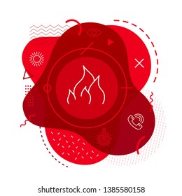 Fire icon on modern background 