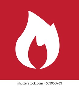 Fire icon on red background