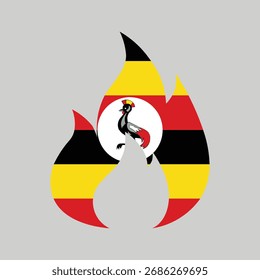 Fire icon on Uganda flag