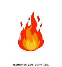 fire icon on white background, vector illustration