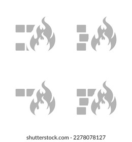 icono de fuego en fondo blanco, ilustración vectorial