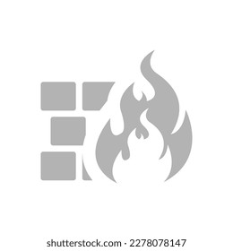 icono de fuego en fondo blanco, ilustración vectorial