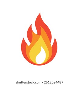 Fire icon on white background