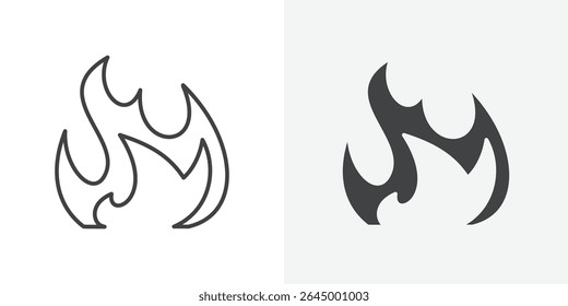 Fire icon Outline vector sign