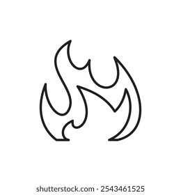 Icono de fuego Vector de contorno para Web ui