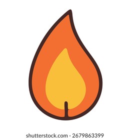 fire icon with outline and white background