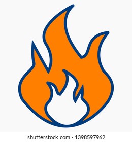 Fire icon popular. For design, fire object icon. Commercial line vector icon for websites and mobile minimalistic flat design.