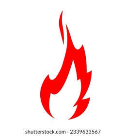 Fire icon red color. Symbol or emblem. vector illustration