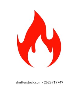 fire icon. red fire icon vector on white background