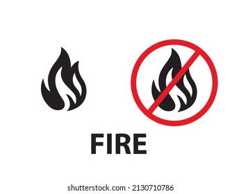 fire icon and fire restriction vector image