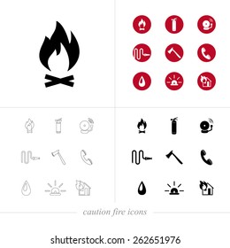Fire icon set.