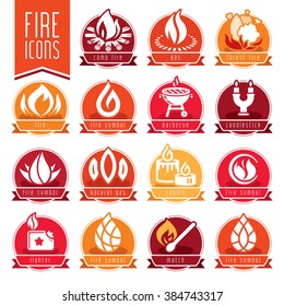 Fire icon set