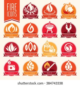 Fire icon set
