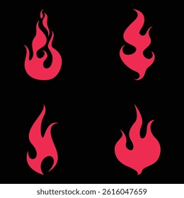 Fire icon set of 4