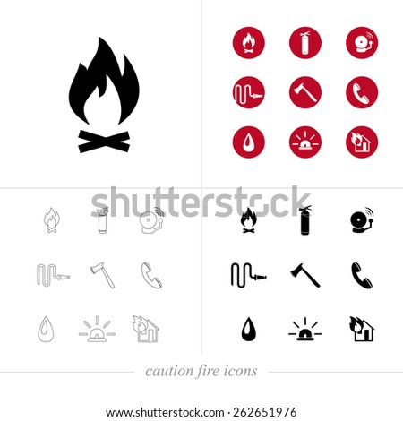 Fire icon set.