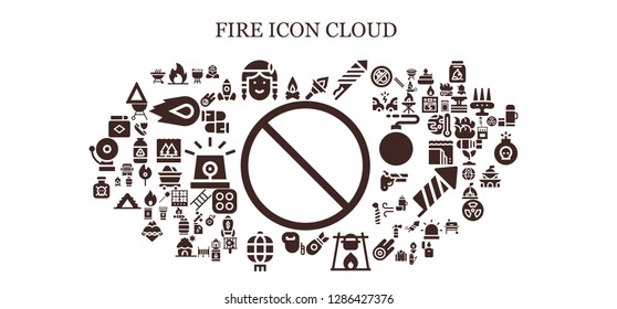  fire icon set. 93 filled fire icons. Simple modern icons about  - Forbbiden, Campfire, Fire, Native american, Torch, Fireworks, Bomb, Bonfire, Leash dog, Lantern, Toxic, Match