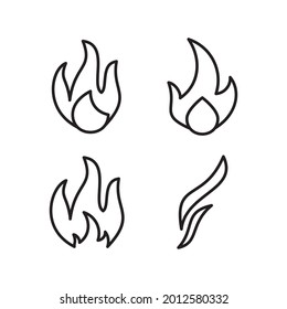 Fire Icon Set Collection Design Vector Graphic Illustration Template In Trendy Flat Style Sign And Symbol . Suitable for website design, logo, app, and ui. EPS 10.