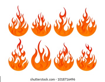 Fire icon set. Design element