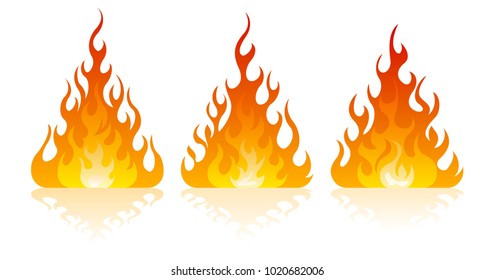 Fire icon set. Design element