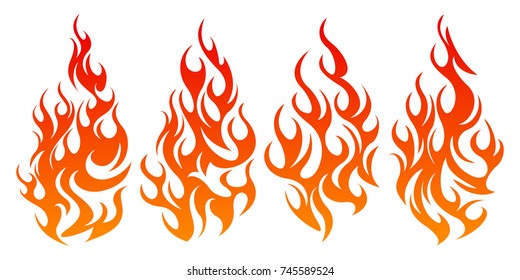 Fire icon set. Design element