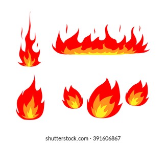 Fire Icon Set, a hand drawn vector illustration set of fire and flames, perfect for your project's decoration.