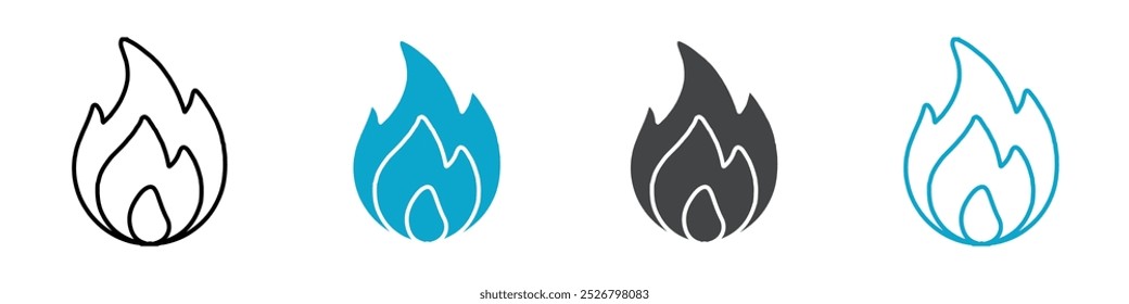Logotipo de ilustración de conjunto de iconos de fuego