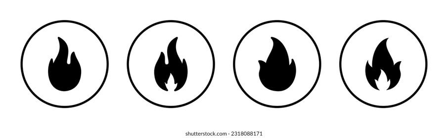 Fire icon set illustration. fire sign and symbol
