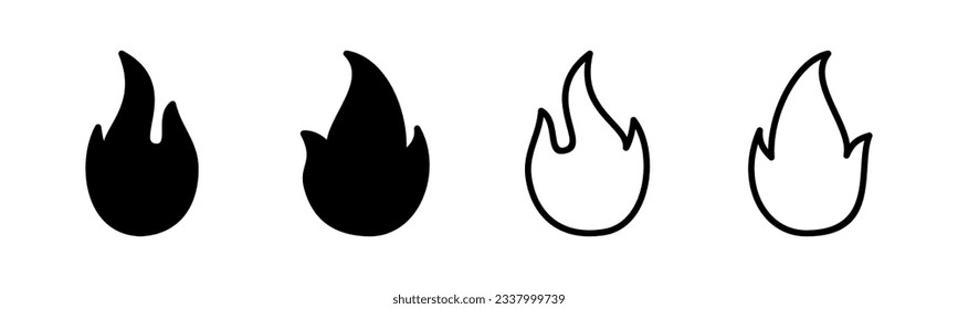 Fire icon set illustration. fire sign and symbol