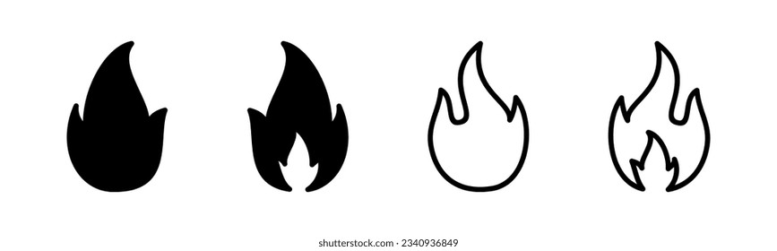 Fire icon set illustration. fire sign and symbol