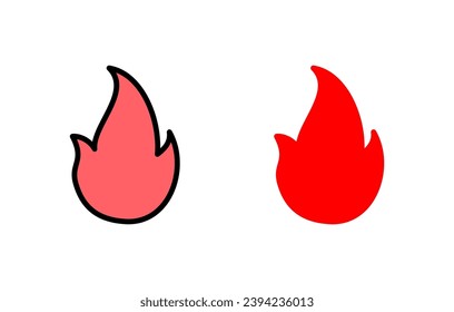 Fire icon set illustration. fire sign and symbol