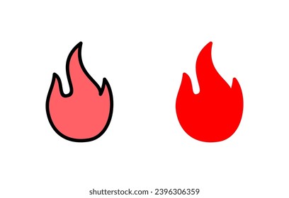 Fire icon set illustration. fire sign and symbol
