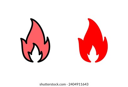 Fire icon set illustration. fire sign and symbol