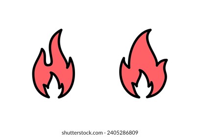 Fire icon set illustration. fire sign and symbol