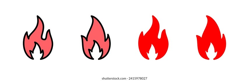 Fire icon set illustration. fire sign and symbol