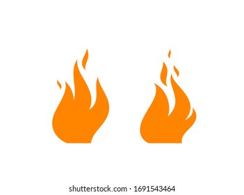 Fire. Icon set. Isolated fire on white background