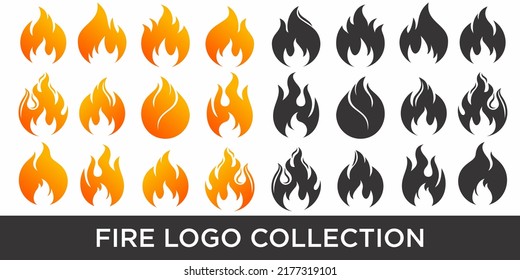 Fire Icon set logo design illustration